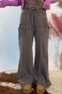 Cotton Elastic Waist Drawstring Tie Cargo Pants