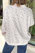 Floral Print Texas Long Sleeve Ribbed Neck Tunic Sweatshirt