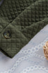 Casual Quilted Solid Button Front Flap Pocket Jacket