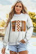 Polyester Wwjd Graphic Mock Neck Oversized Sweatshirt