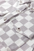 Checkered Print Flap Pocket Button Front Shacket