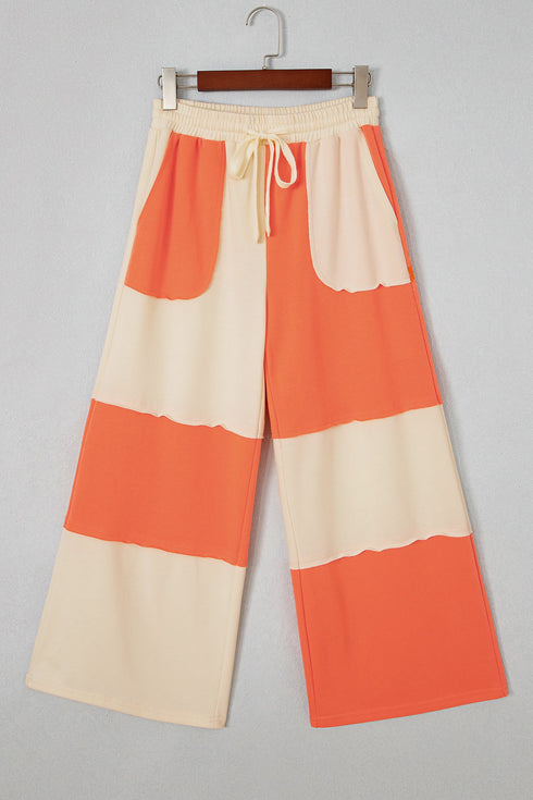 Raw Seam Wide Leg Ankle Length Pants