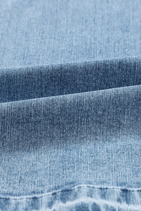 Distressed High Waisted Denim Southern Belle Flare Jeans