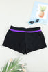Contrast Waistband Tie Front Swim Shorts