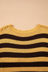 Acrylic Striped Pattern Drop Shoulder Pullover Sweater