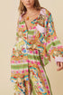 Boho Floral Print Buttoned Long Sleeve Shirt Dress