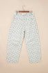 Grommet Knot Waist Floral Barrel Jeans