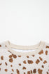 Leopard Print Dropped Shoulder Round Neck Sweatshirt
