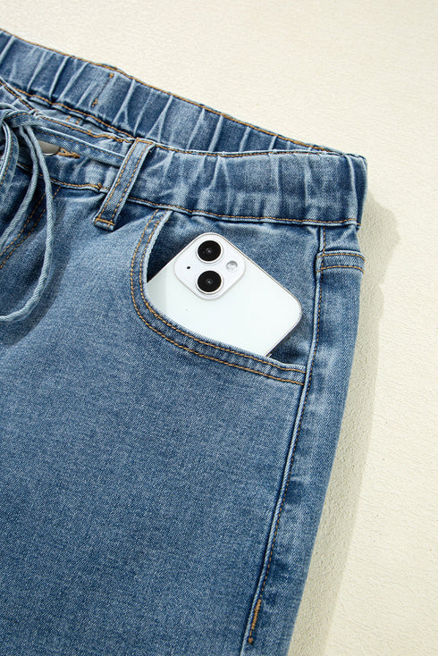 Exclusive Washed Super Wide Leg Denim Jeans