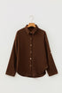 Polyester Button Decoration Tab Long Sleeve Blouse