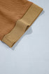 V Neck Glitter Trim Patchwork Button Front Blouse