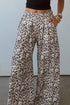 Leopard Print Wide Leg Full Length Pants
