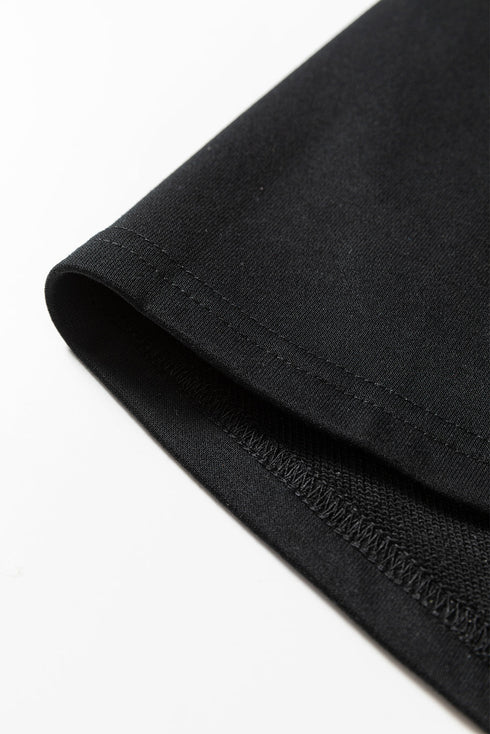 Contrast Trim Crewneck Pullover Mini Skirt Two Piece Dress