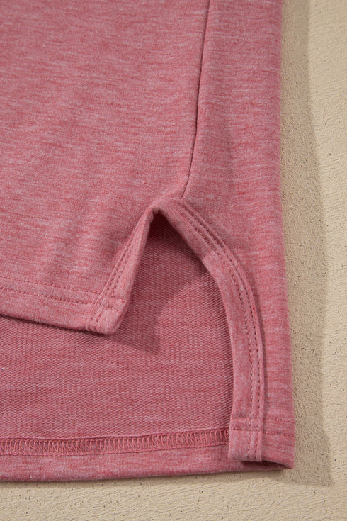 Raw Seam Patchwork Long Sleeve Top Pocket Two Piece Pant Set