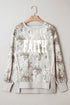Polyester Faith Embroidered Graphic Pullover Camo Sweatshirt