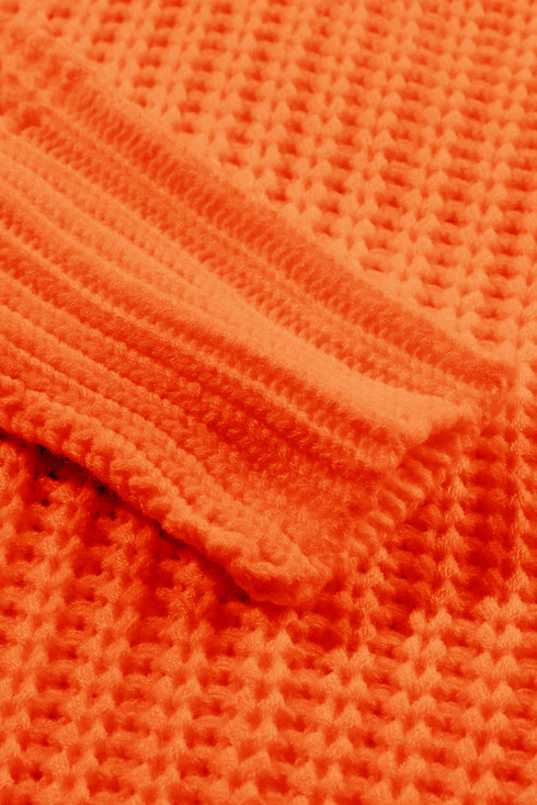Ribbed Knit Round Neck Slouchy Chunky Sweater