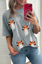 Washed Ghost Print Loose Fit Short Sleeve Tee