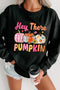 Polyester Cotton Pumpkin Print Relaxed Pullover Sweatshirt