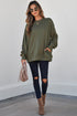 Textured Round Neck Drop Shoulder Pullover Sweatshirt