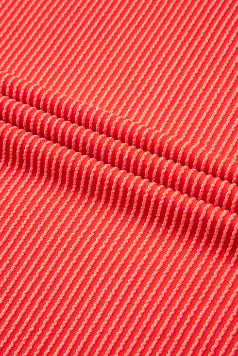 Corded Ribbed Knit Loose Fit Tee And Short Set