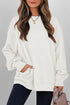 Textured Round Neck Drop Shoulder Pullover Sweatshirt