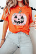 Patchwork Pumpkin Graphic Short Sleeve Round Neck Tee