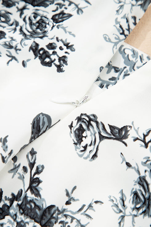 Bohemian Floral Print High Waist Ruffle Split Maxi Skirt