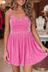 Bow Neck Adjustable Strap Velvet Mini Dress