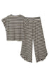 Striped Tassel Detail Tee And Wide Leg Pant Sets