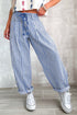 Southern Belle Striped Drawstring Loose Denim Pants