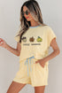 Embroidered Graphic Relaxed Two Piece Short Set