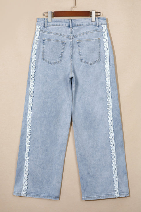 Lace Side Stripe Full Length Regular Fit Jeans