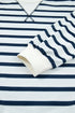 Striped Ribbed Cuff Collar Pocket Loose Pant Set
