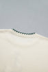 Stitched Tree Applique Graphic Knit Pullover Sweater