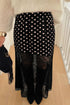 Asymmetric Polka Dot Sheer Lace Patchwork Maxi Skirt