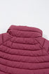 Plush Collar Quilted Zip Front Puffer Vest