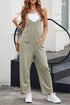 Solid Casual Adjustable Spaghetti Strap Straight Leg Jumpsuit