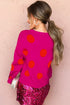 Playful Polka Dot Patterned Knit Pullover Sweater