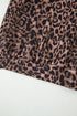 Leopard Print Striped Long Sleeve Top Pant Set
