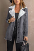 Lapel Collar Button Front Warm Fleece Jacket