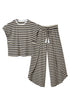 Striped Tassel Detail Tee And Wide Leg Pant Sets