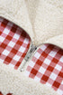 Plaid Patchwork Baggy Silhouette Plush Sherpa Sweatshirt