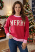 Drop Shoulder Round Neck Letter Print Sweater