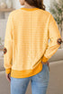 Sequin Pumpkin Face Stripe Split Side Long Sleeve Tee
