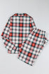 Plaid Print Long Sleeve Two Piece Pajama Set Sleepwear
