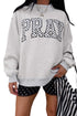Pray Polka Dot Embroidered Mock Neck Sweatshirt