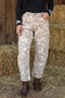 Camouflage Pattern Pocket Rivet Ankle Length Harem Fit Jeans