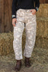 Camouflage Pattern Pocket Rivet Ankle Length Harem Fit Jeans