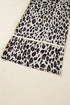 Exposed Seam Patched Pocket Leopard Wide Leg Bottoms