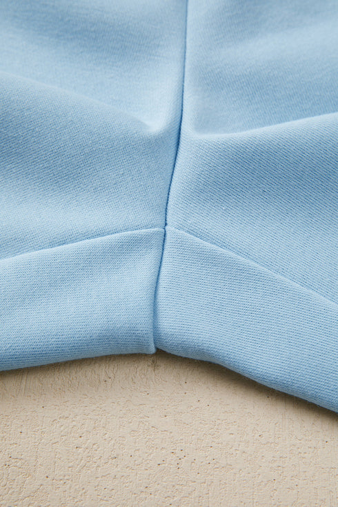 Casual Solid Loose Tee Drawstring Wide Leg Pant Sets